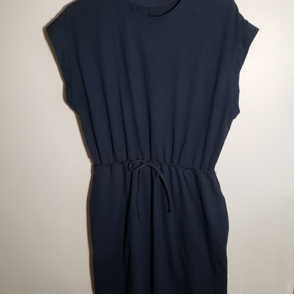 Chic Black Mini Dress with Drawstring Waist